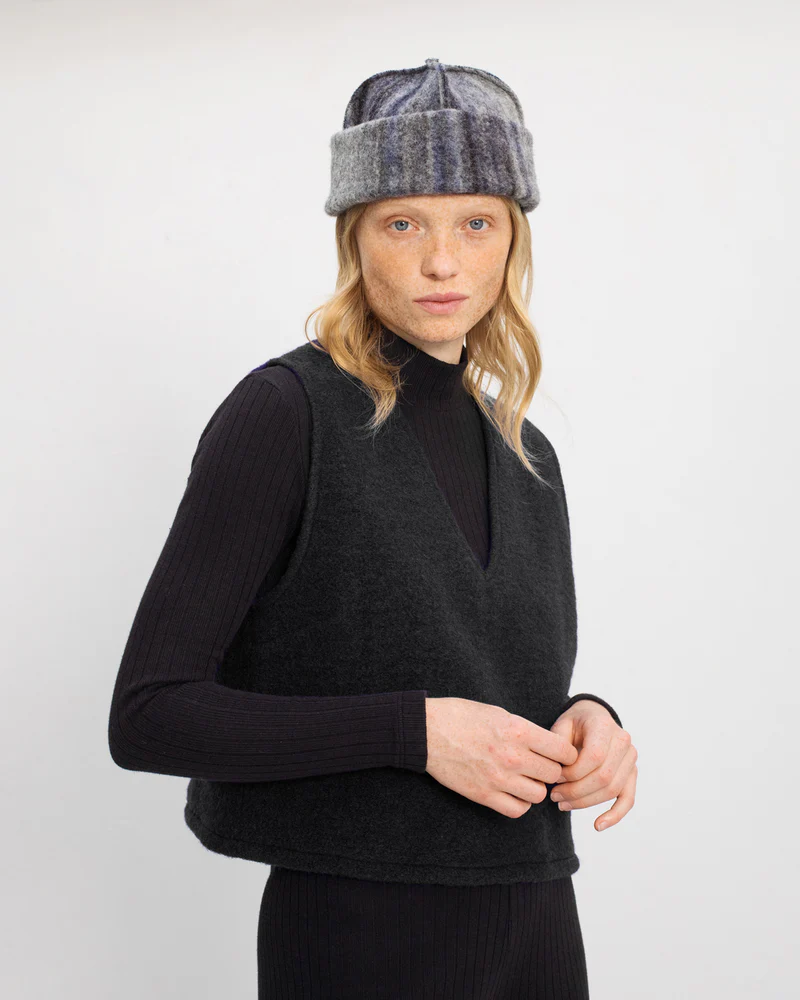
                  
                    Soft Black Wool Cropped Vest
                  
                