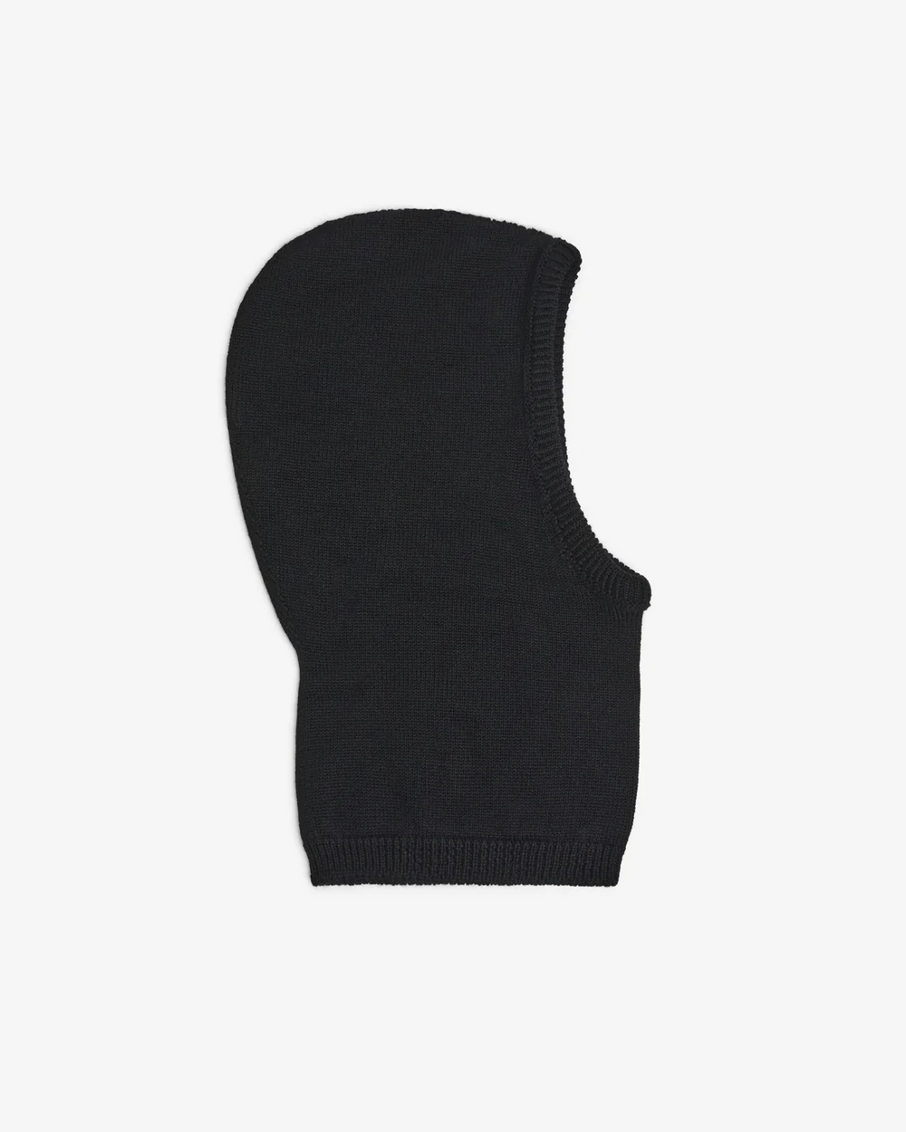 True Black Knit Hood Merino Wool Balaclava