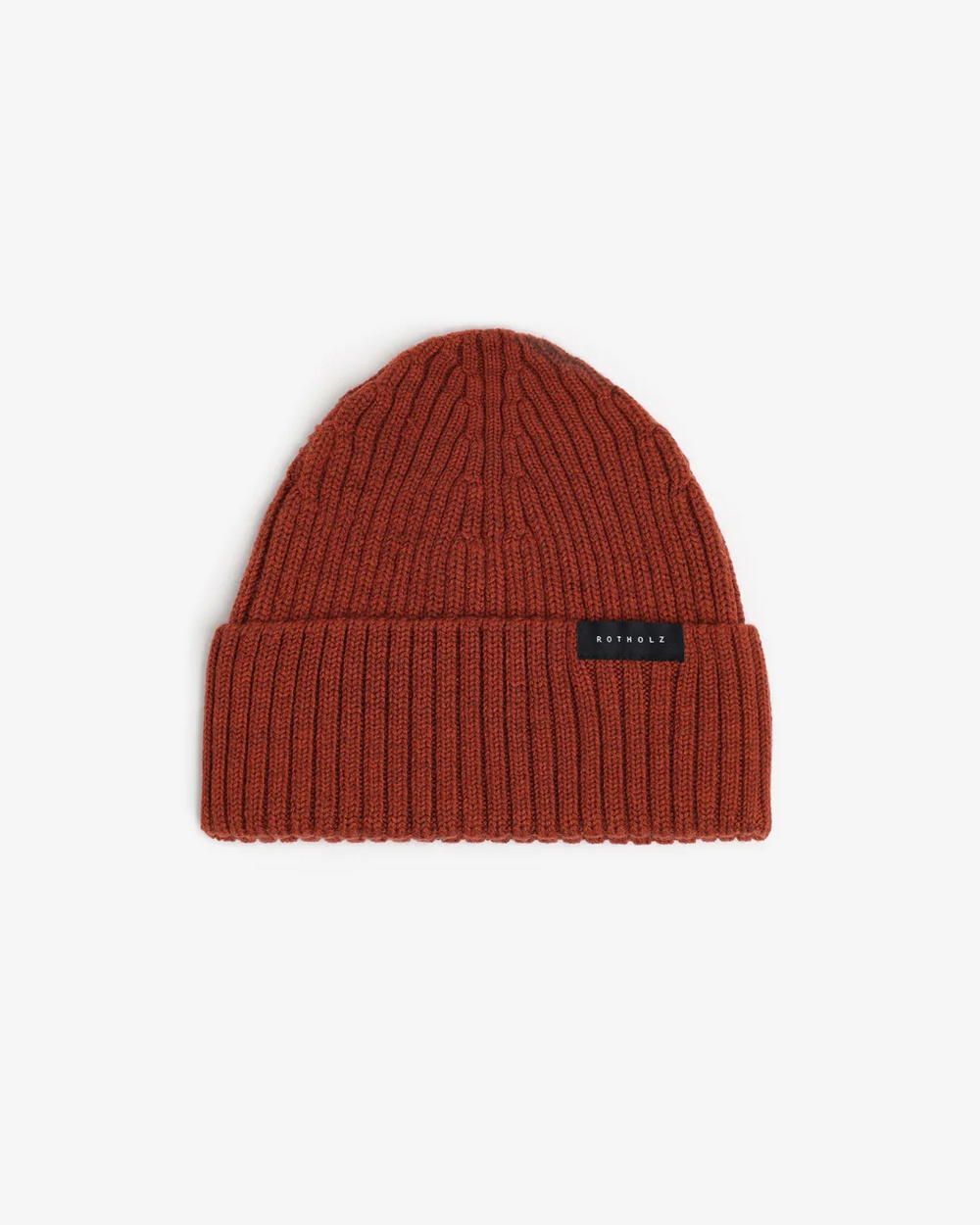 Warm Red Classic Ribbed Merino Beanie
