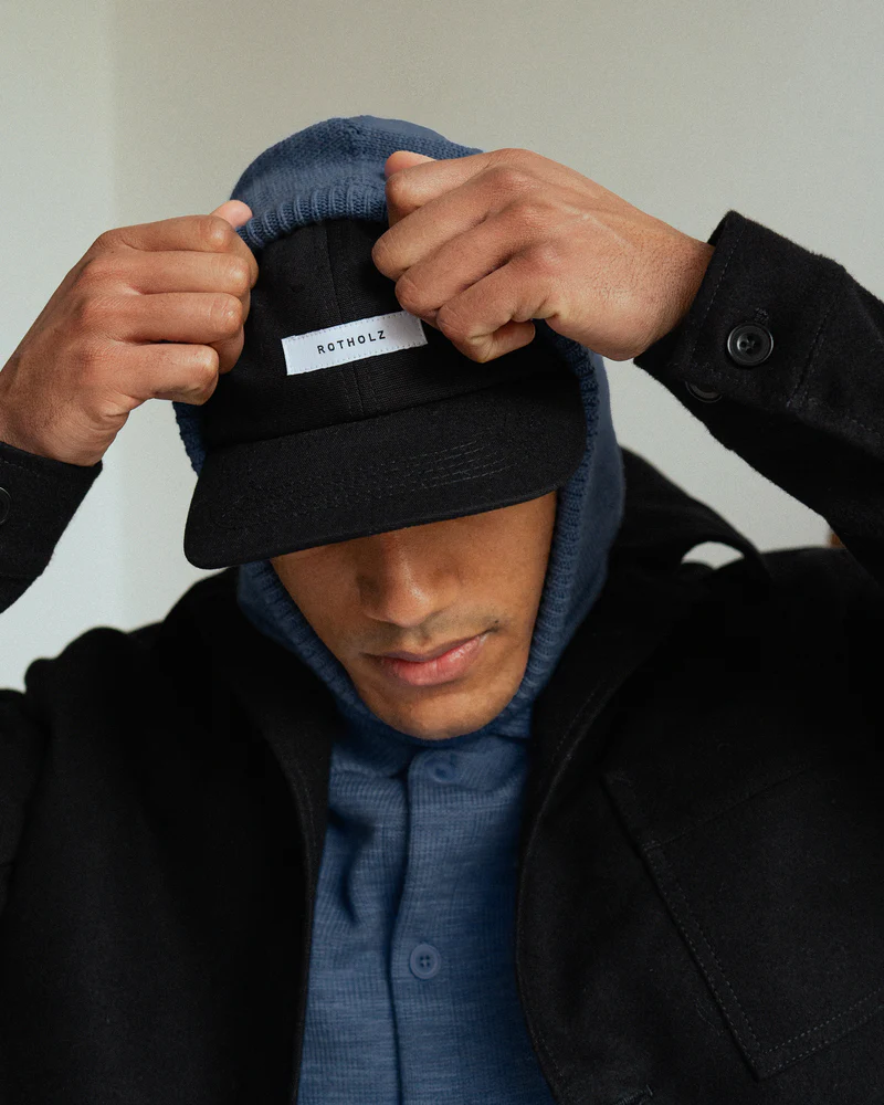 
                  
                    Washed Blue Knit Hood Merino Wool Balaclava
                  
                