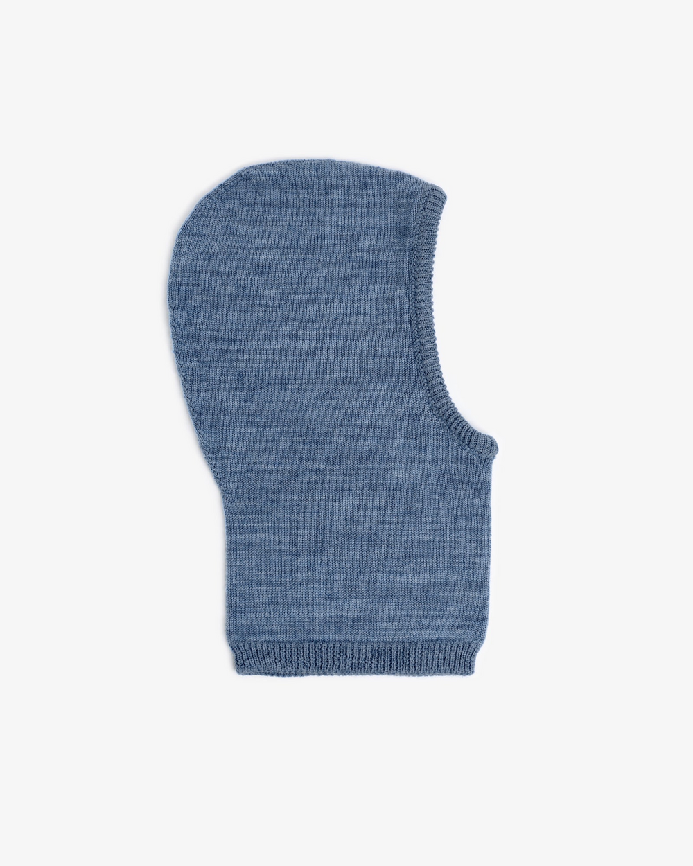Washed Blue Knit Hood Merino Wool Balaclava