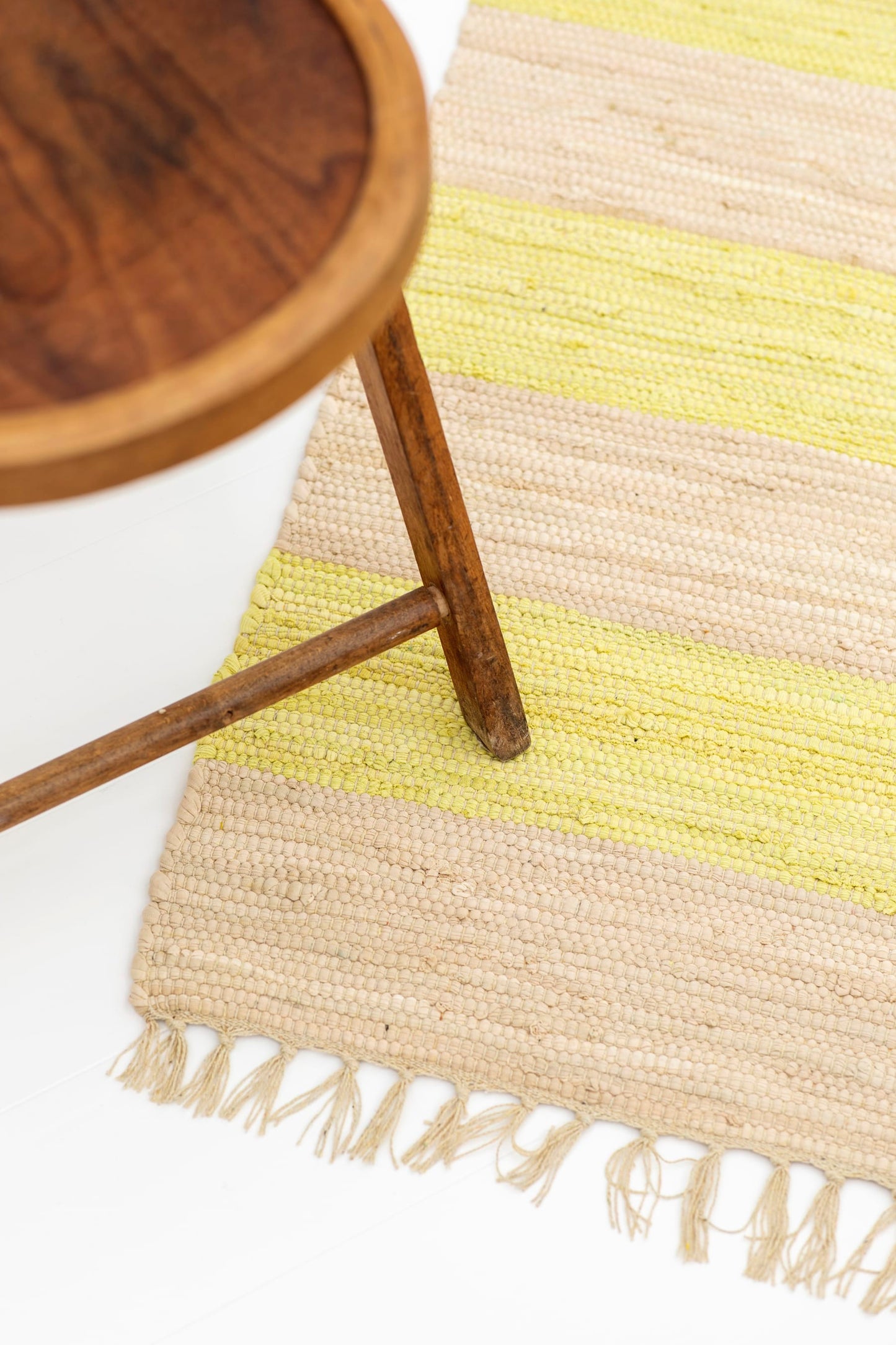 
                  
                    Small Neon Yellow Creme Chindi Rug
                  
                