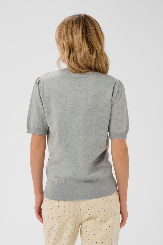 
                  
                    MILASZ Pearl Grey Melange Knit T-Shirt
                  
                