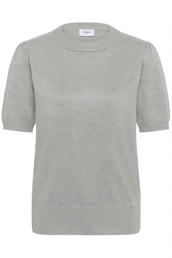 MILASZ Pearl Grey Melange Knit T-Shirt