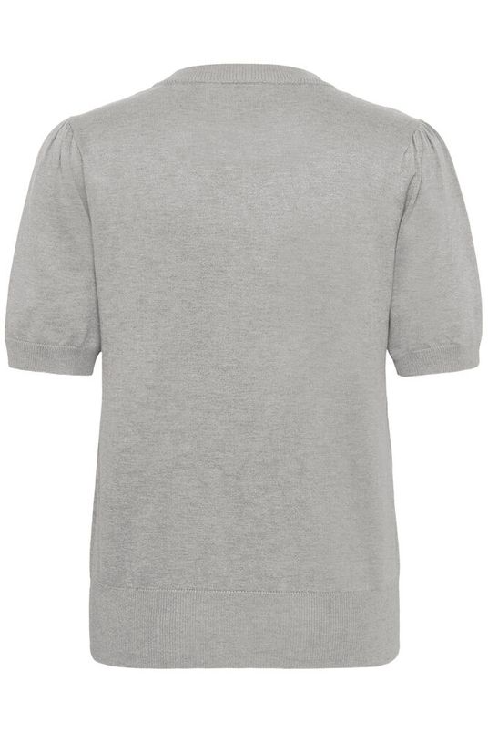 
                  
                    MILASZ Pearl Grey Melange Knit T-Shirt
                  
                