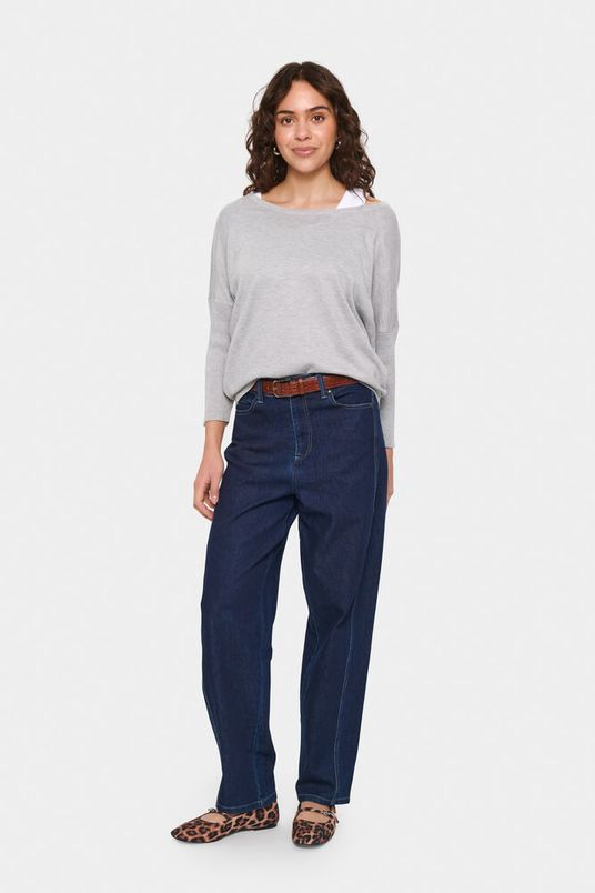 
                  
                    MILASZ Pearl Grey Melange Round Neck Knit Jumper
                  
                