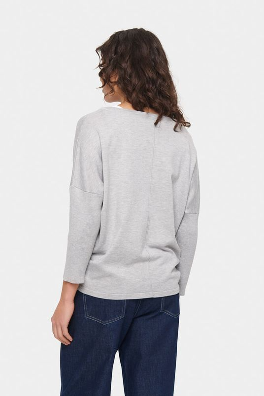 
                  
                    MILASZ Pearl Grey Melange Round Neck Knit Jumper
                  
                