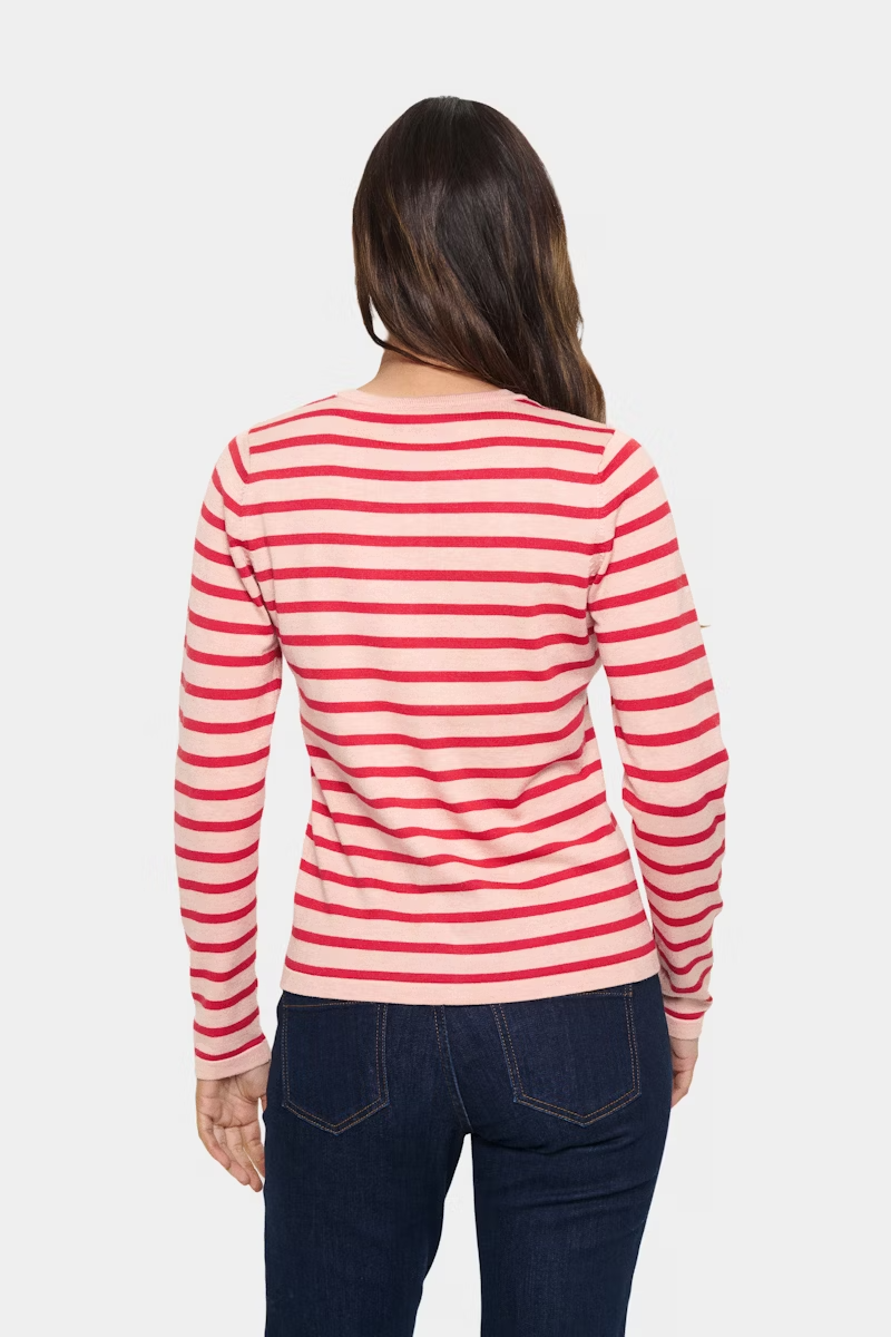 
                  
                    MILASZ Pink Poinciana Striped Knit Cardigan
                  
                