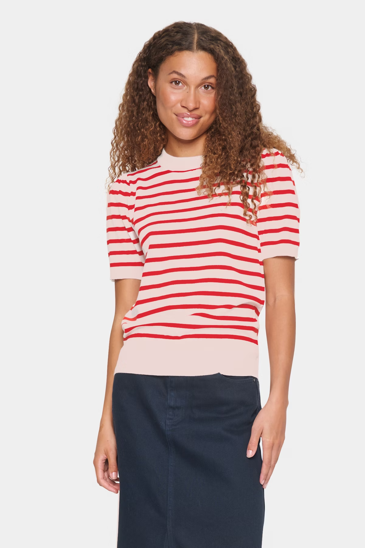 
                  
                    MILASZ Pink Poinciana Striped Knit Jumper
                  
                
