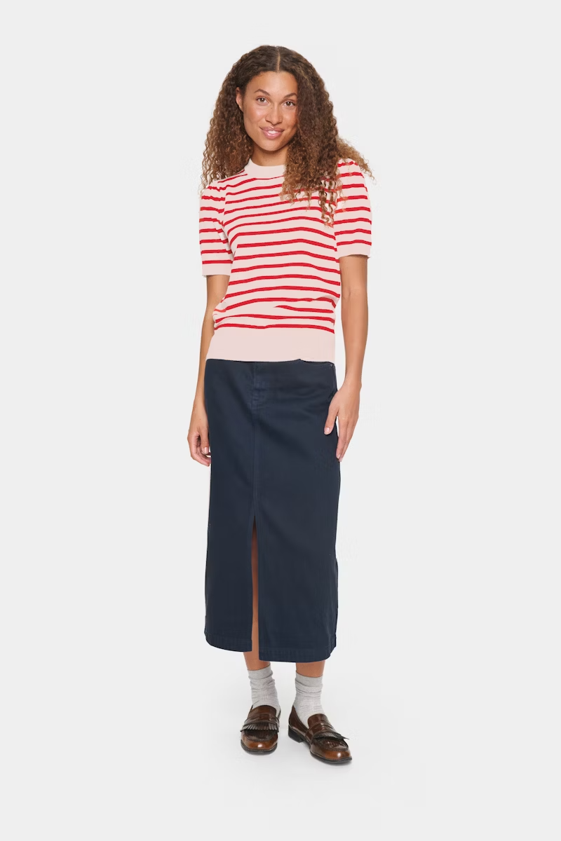 
                  
                    MILASZ Pink Poinciana Striped Knit Jumper
                  
                