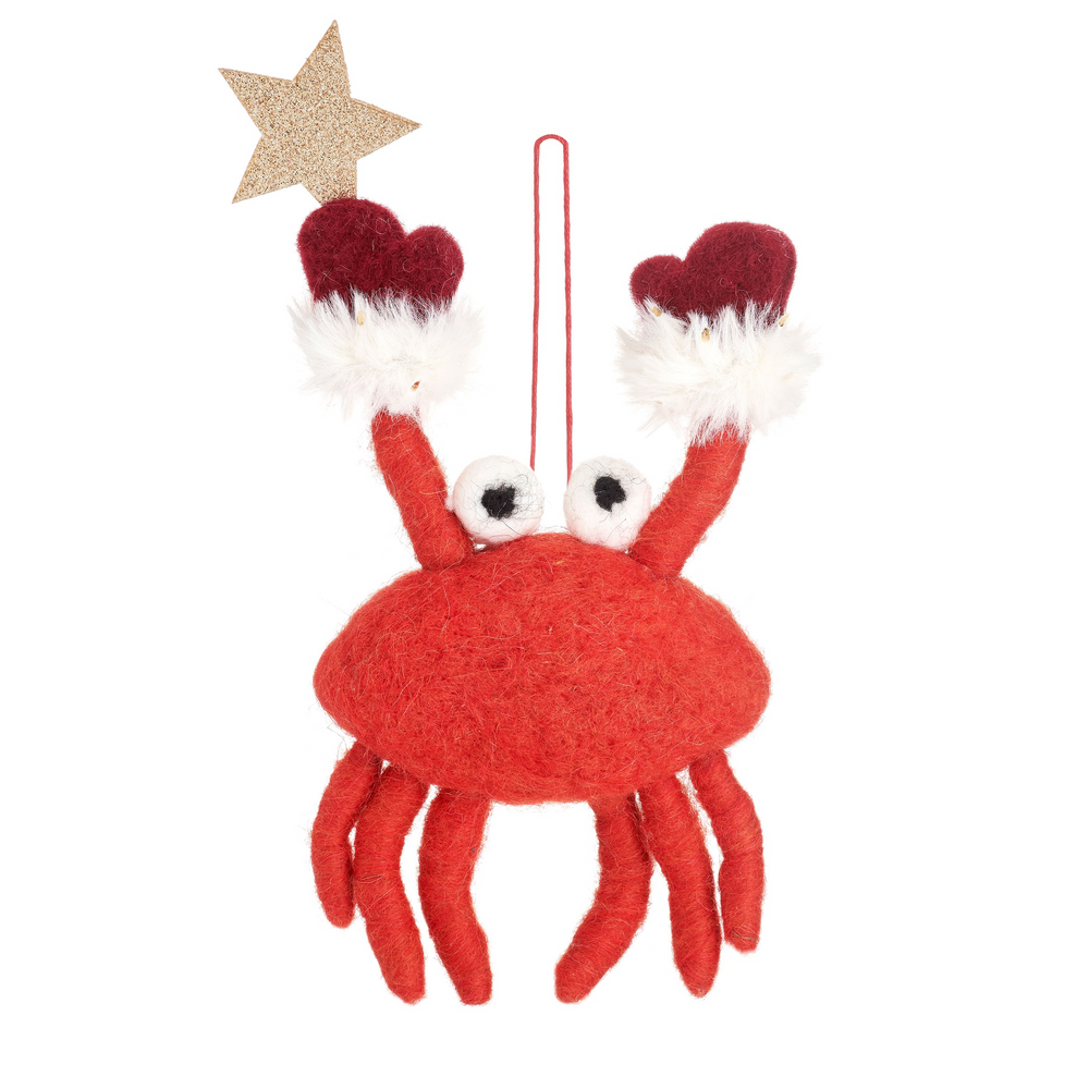 Crab With Star Felt Decoration