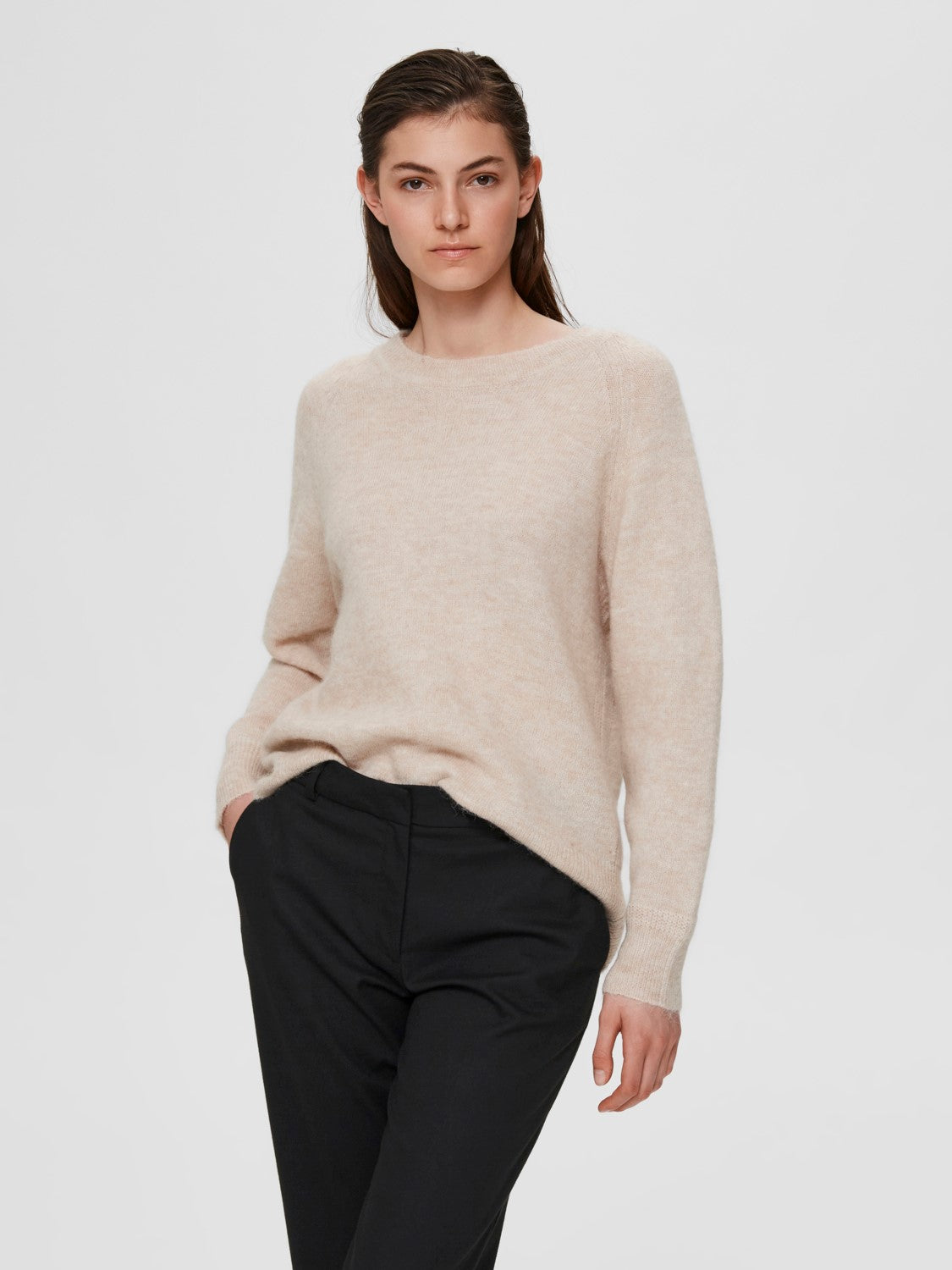 
                  
                    SLFLULU Birkenstrickpullover mit O-Ausschnitt
                  
                