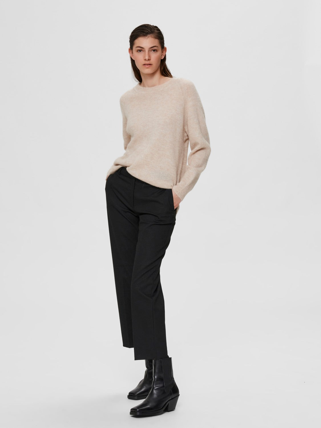 
                  
                    SLFLULU Birkenstrickpullover mit O-Ausschnitt
                  
                