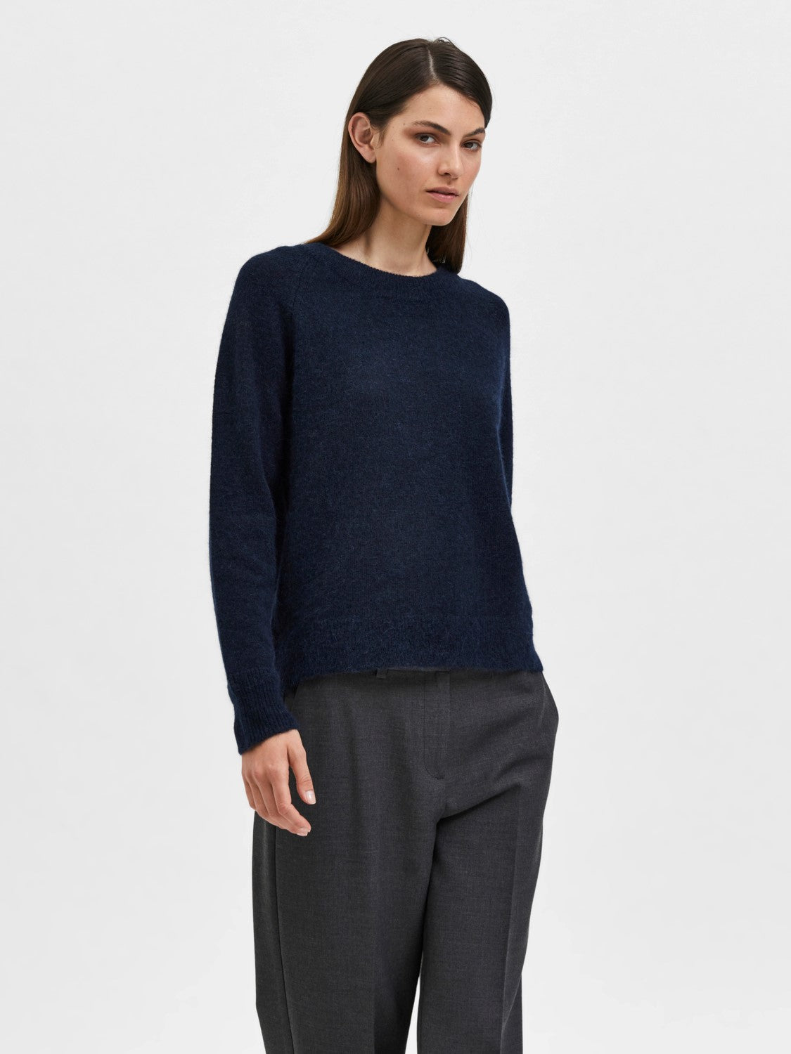 
                  
                    SLFLULU – Strickpullover mit Rundhalsausschnitt und dunkler Saphir-Melange
                  
                