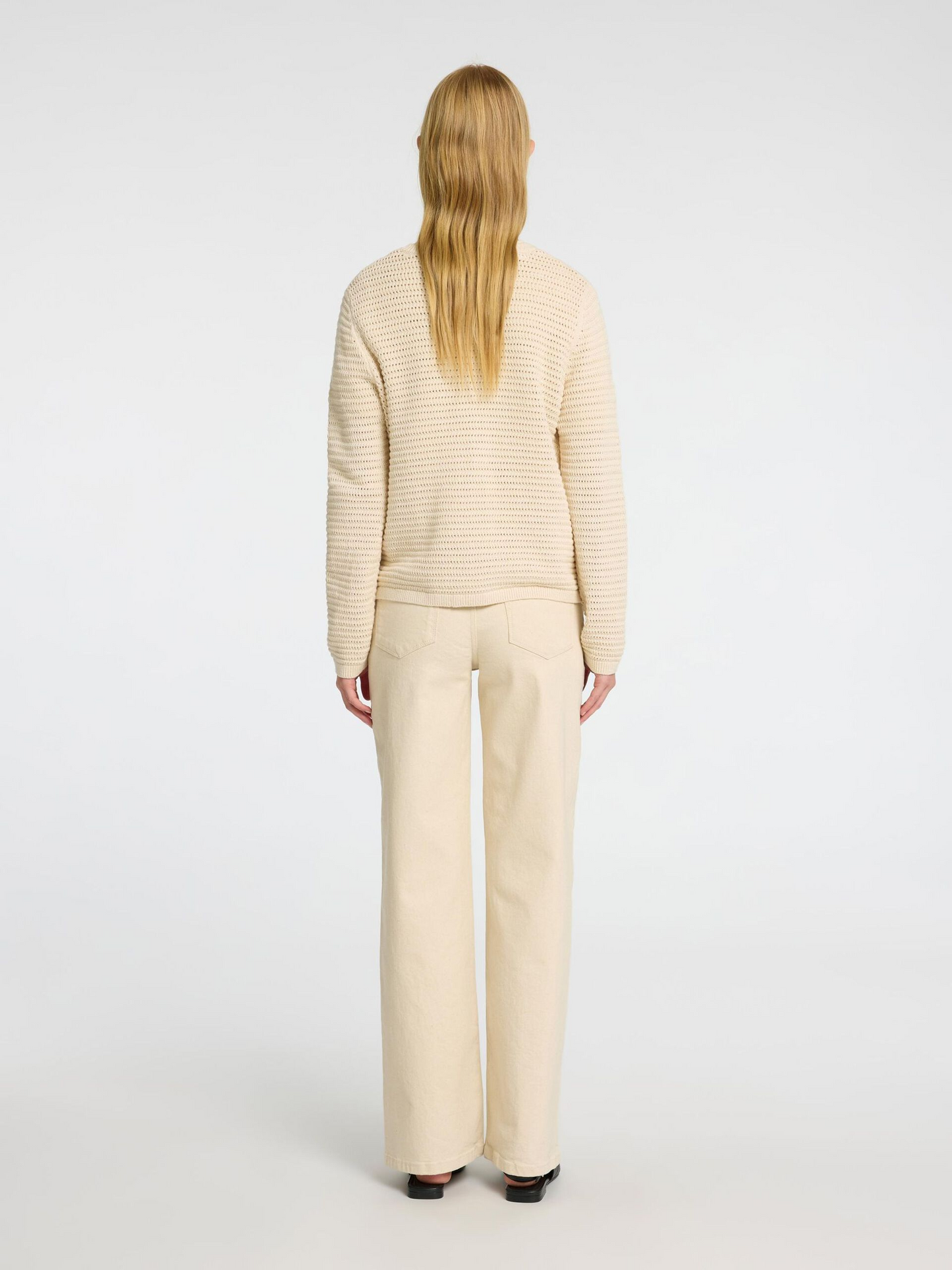
                  
                    SLFALICE Weite, lange Jeans in Ecru
                  
                