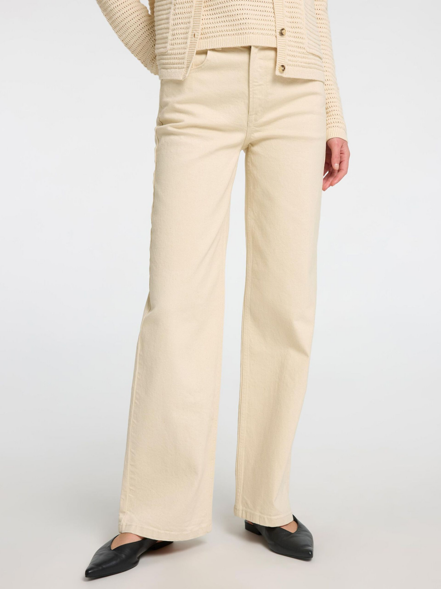 
                  
                    SLFALICE Weite, lange Jeans in Ecru
                  
                