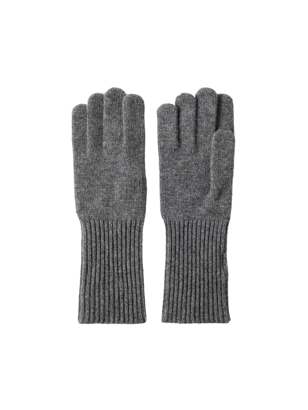 SLFCILLE Mittelgraue Melange-Kaschmirhandschuhe