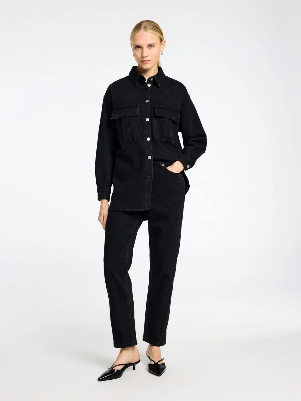 SLFIYANA Black Denim Straight Jeans
