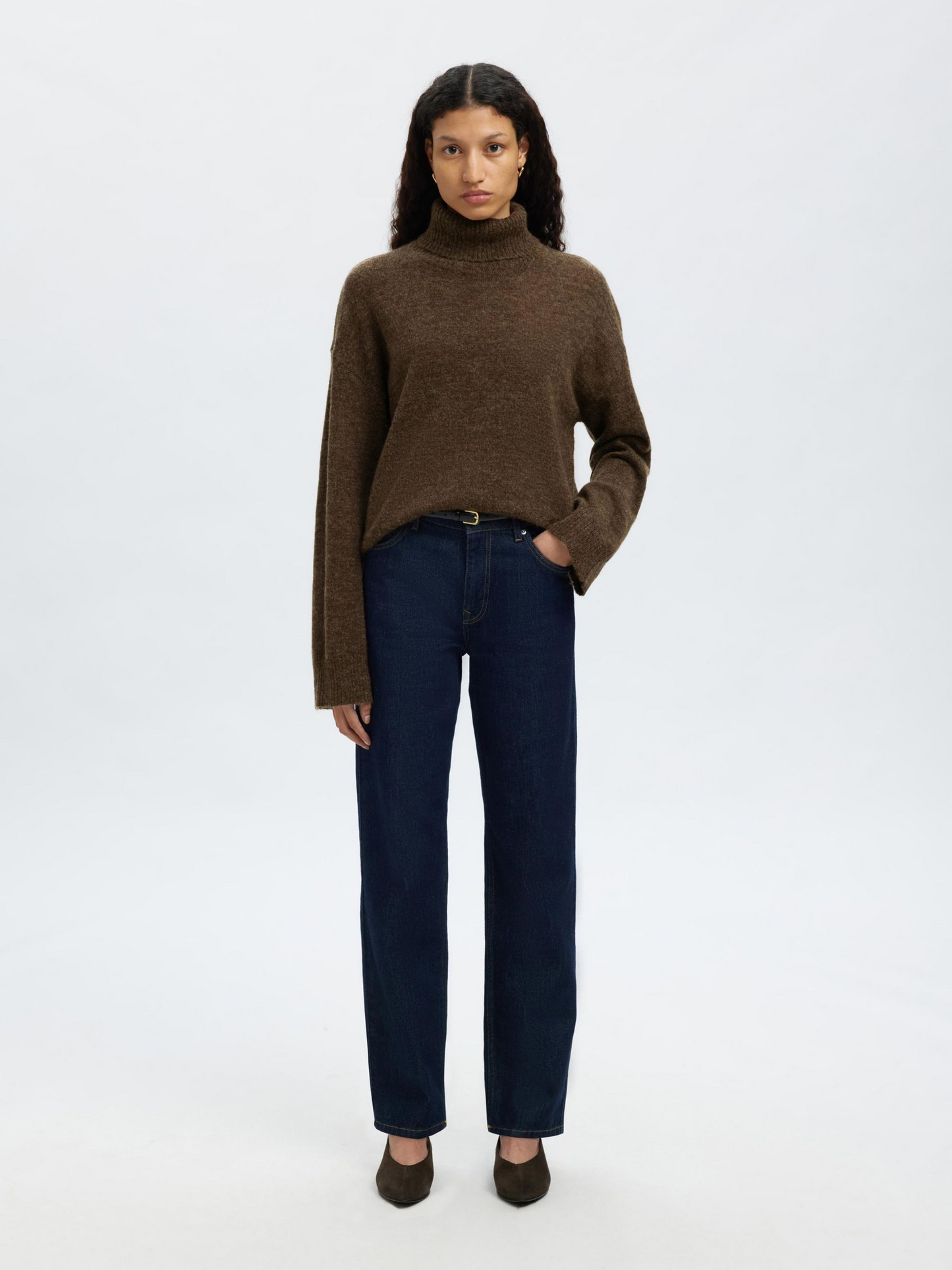 
                  
                    SLFLULU Dachshund Melange Knit Roll Neck Jumper
                  
                