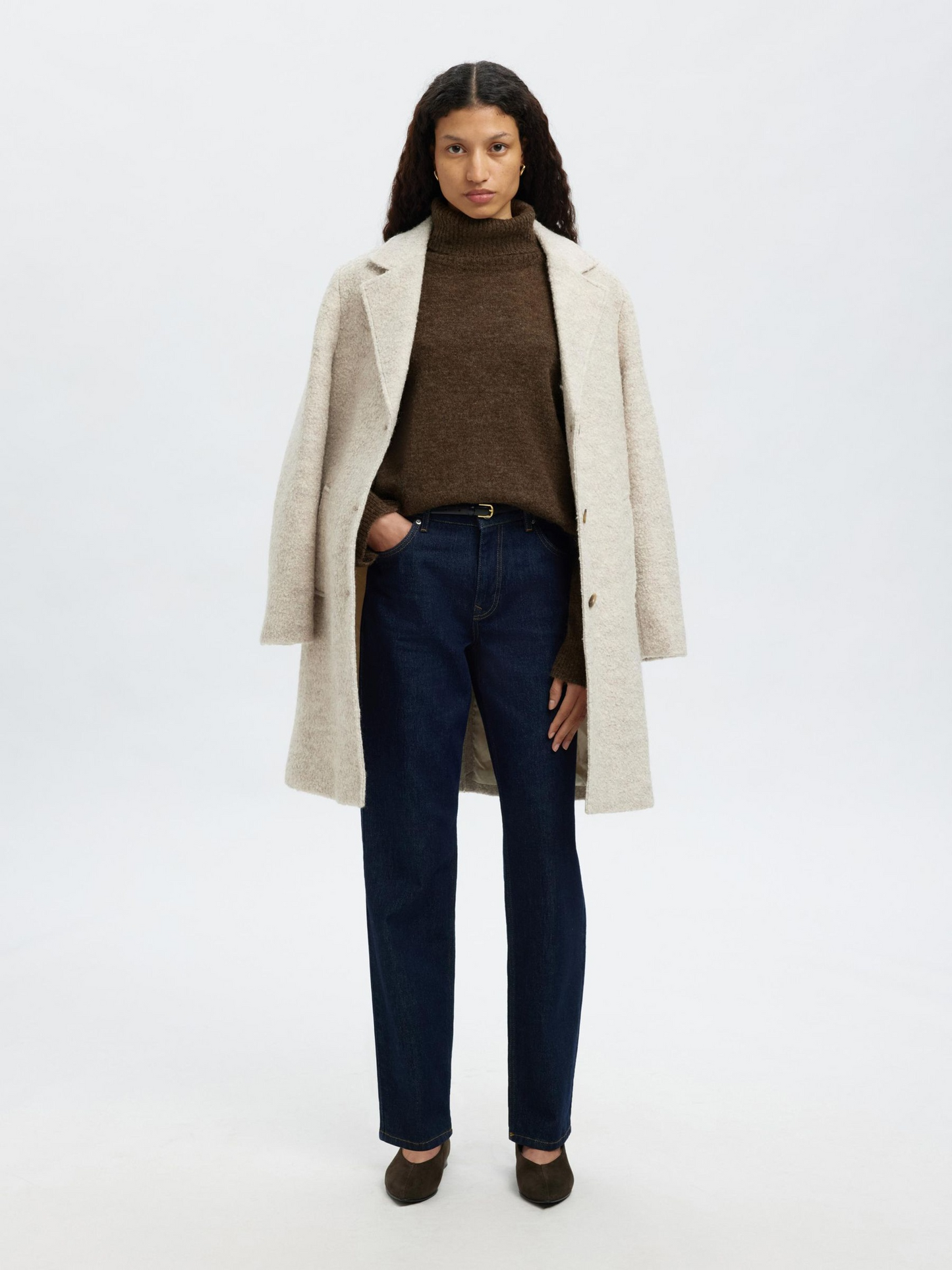 
                  
                    SLFLULU Dachshund Melange Knit Roll Neck Jumper
                  
                
