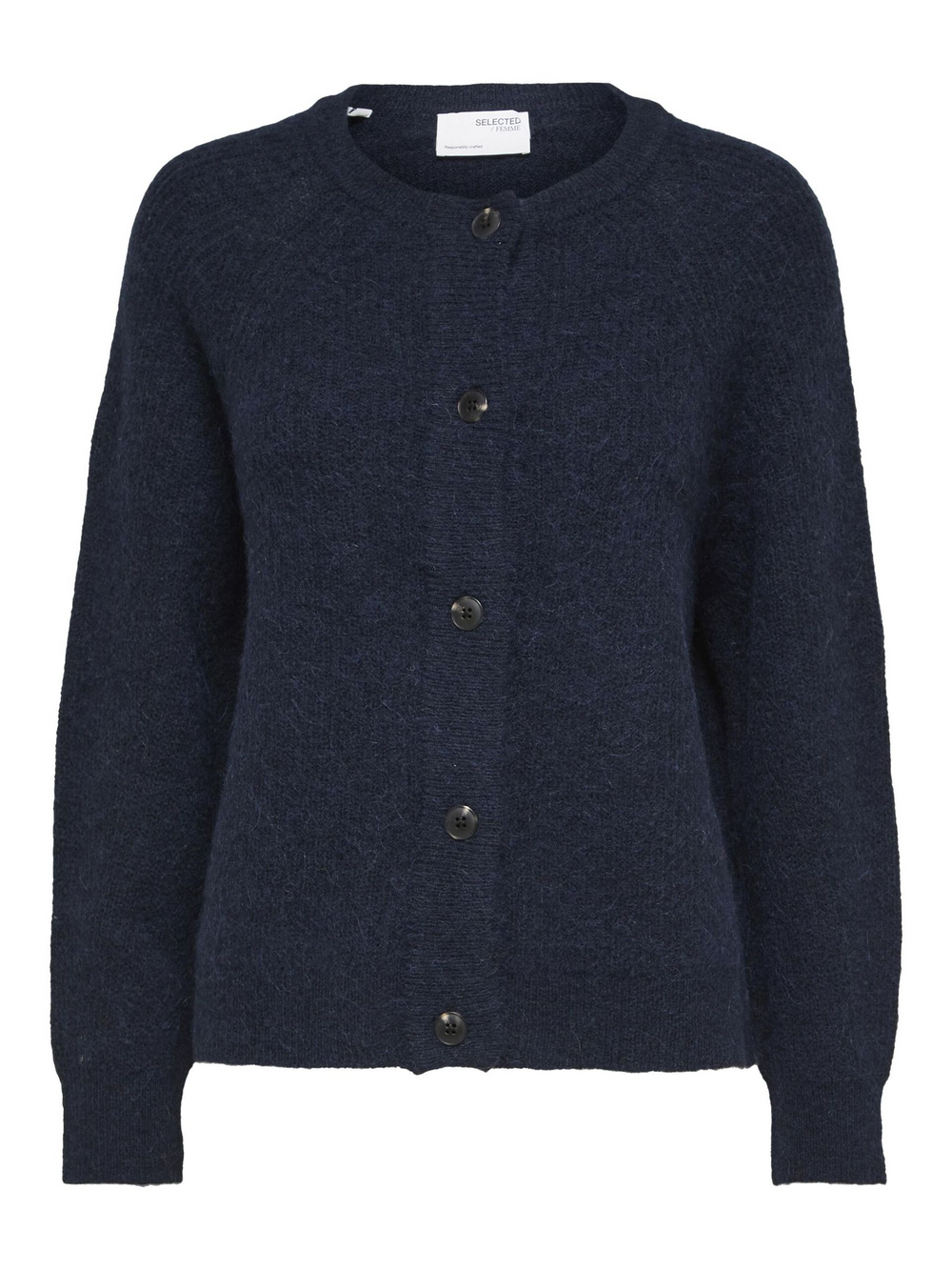 SLFLULU Dark Sapphire Melange Knit Short Cardigan