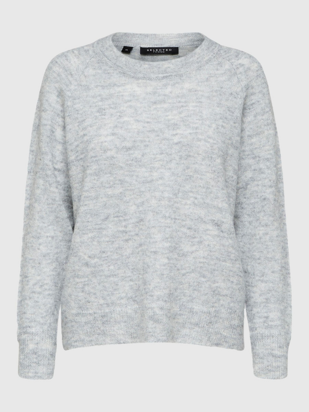 SLFLULU Light Grey Melange Knit O-Neck Jumper