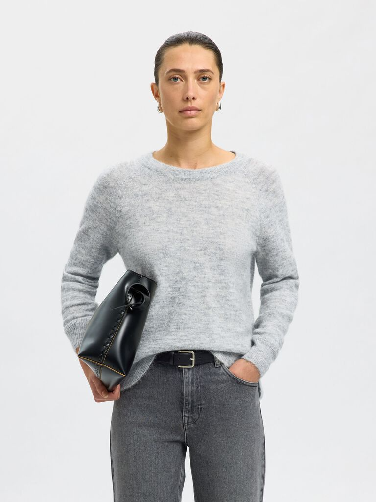 
                  
                    SLFLULU Light Grey Melange Knit O-Neck Jumper
                  
                