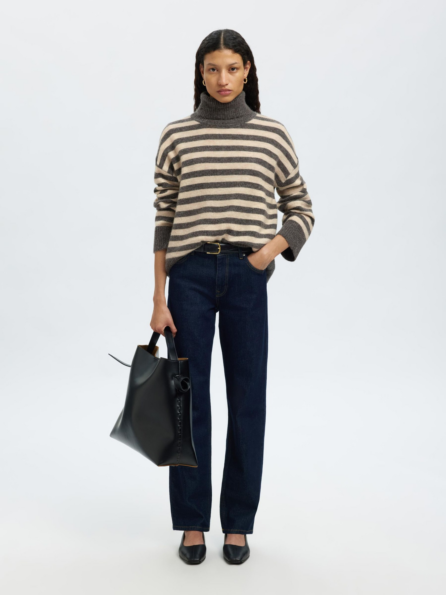 
                  
                    SLFLULU Medium Grey Melange Birch Knit Roll Neck Jumper
                  
                