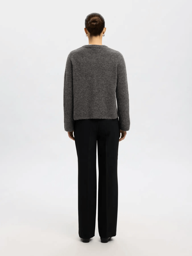 
                  
                    SLFLULU Mittelgraue Melange-Strickjacke
                  
                