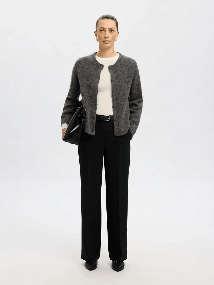 
                  
                    SLFLULU Mittelgraue Melange-Strickjacke
                  
                