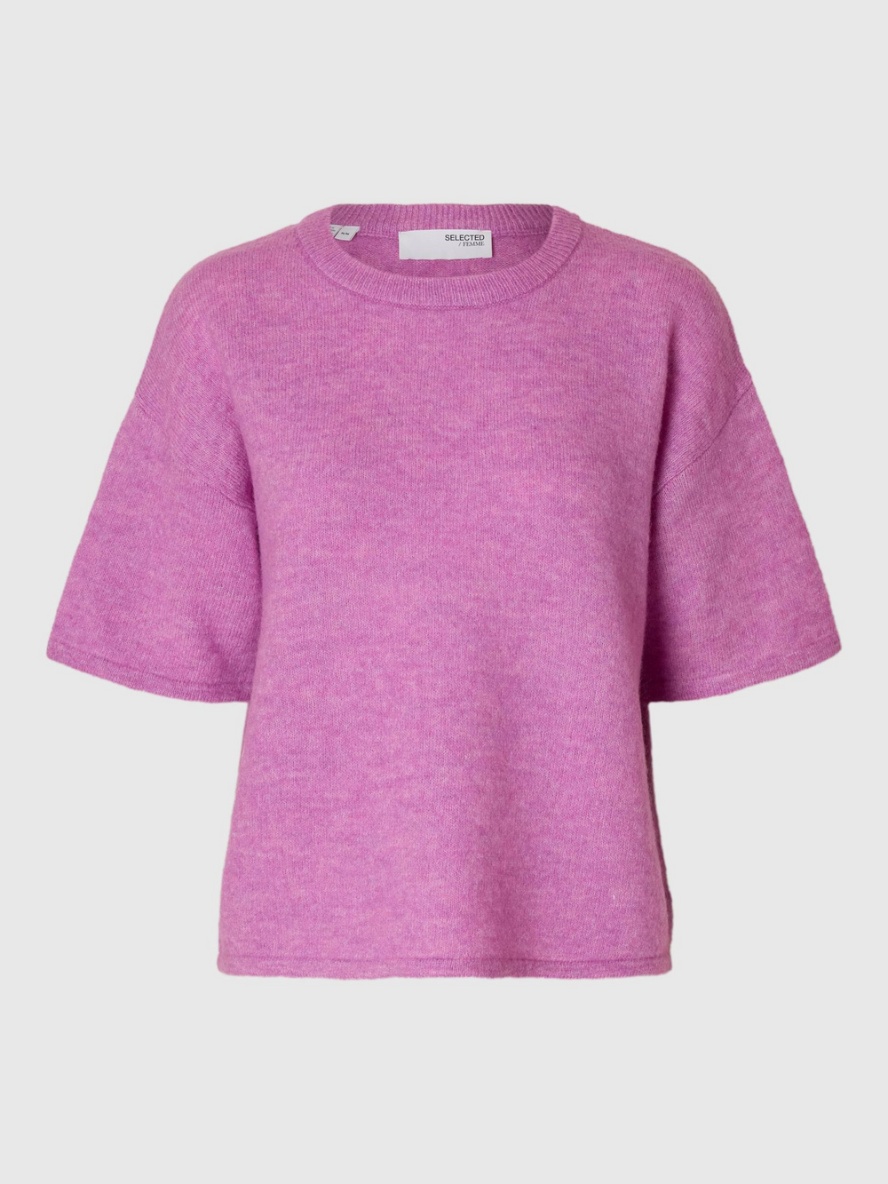 SLFMALINE-LILIANA First Bloom Melange 2/4 Strick-T-Shirt mit Rundhalsausschnitt