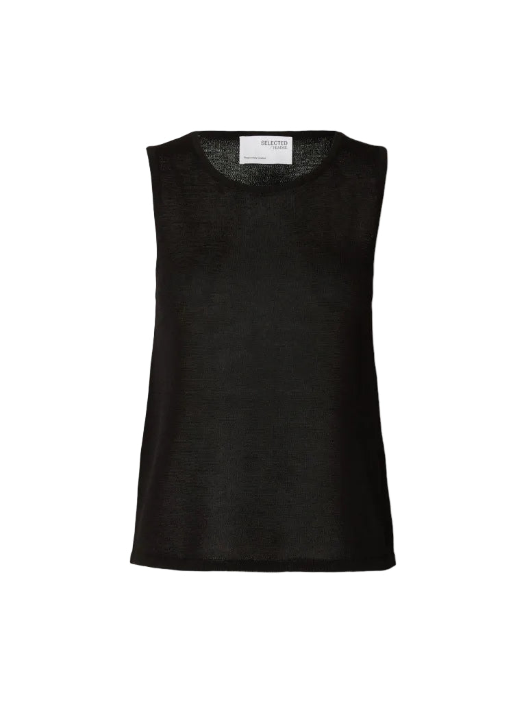 
                  
                    SLFMOON Schwarzes ärmelloses Stricktanktop
                  
                