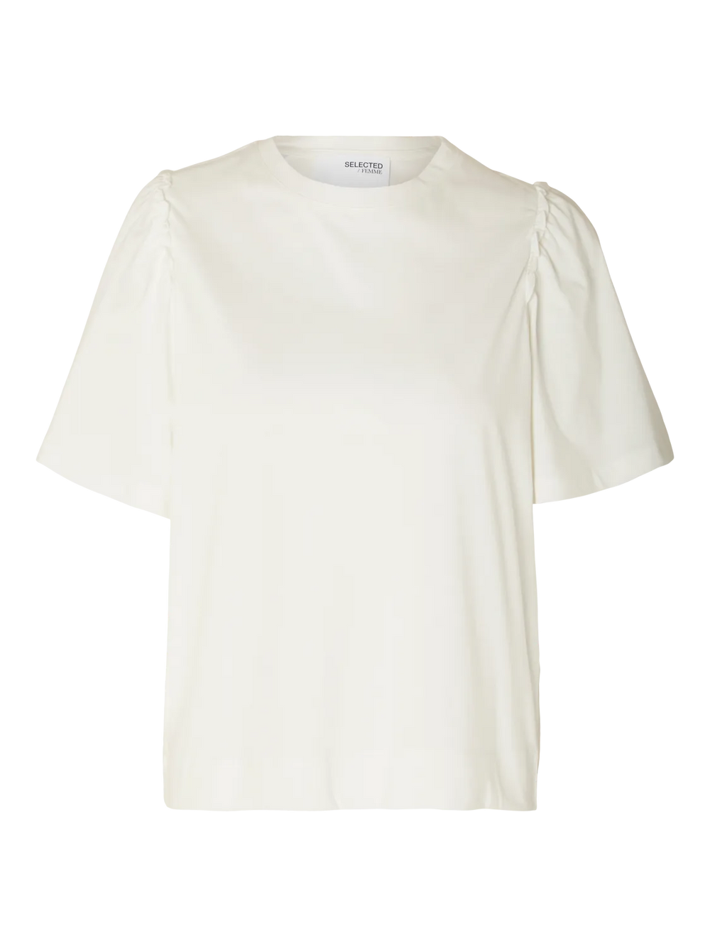 SLFPENELOPE – Schneeweißes 2/4-Rüschen-T-Shirt