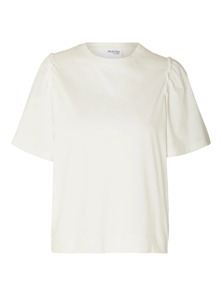 
                  
                    SLFPENELOPE – Schneeweißes 2/4-Rüschen-T-Shirt
                  
                