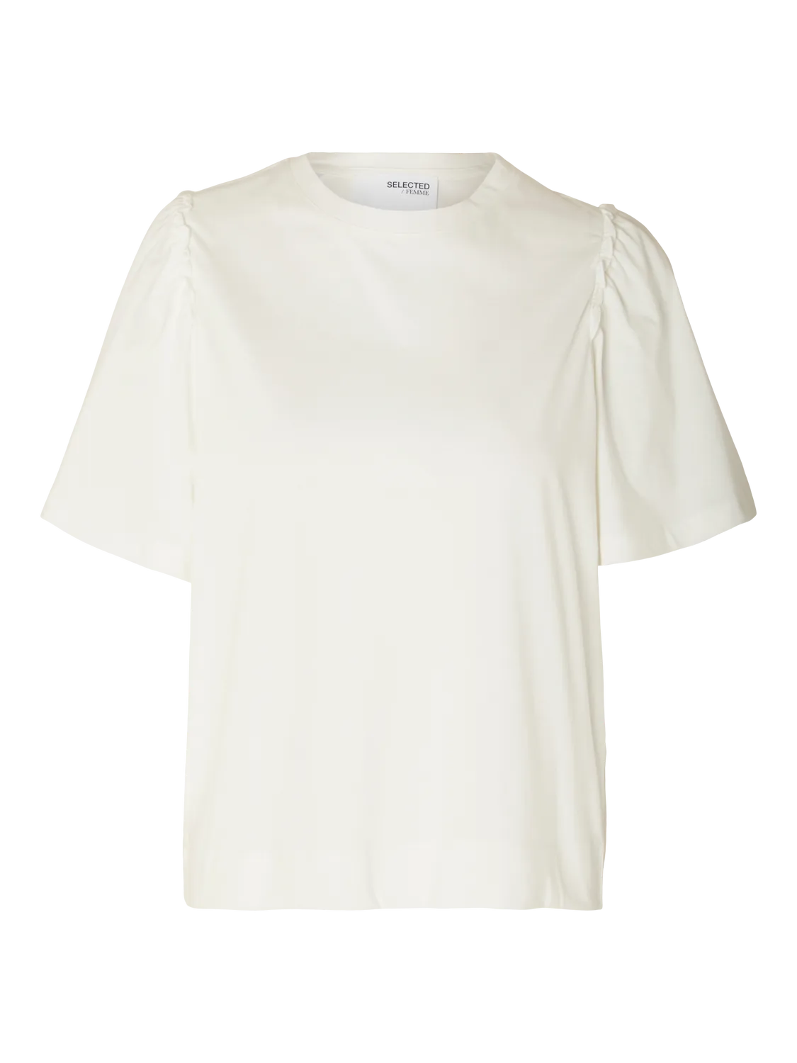 
                  
                    SLFPENELOPE – Schneeweißes 2/4-Rüschen-T-Shirt
                  
                