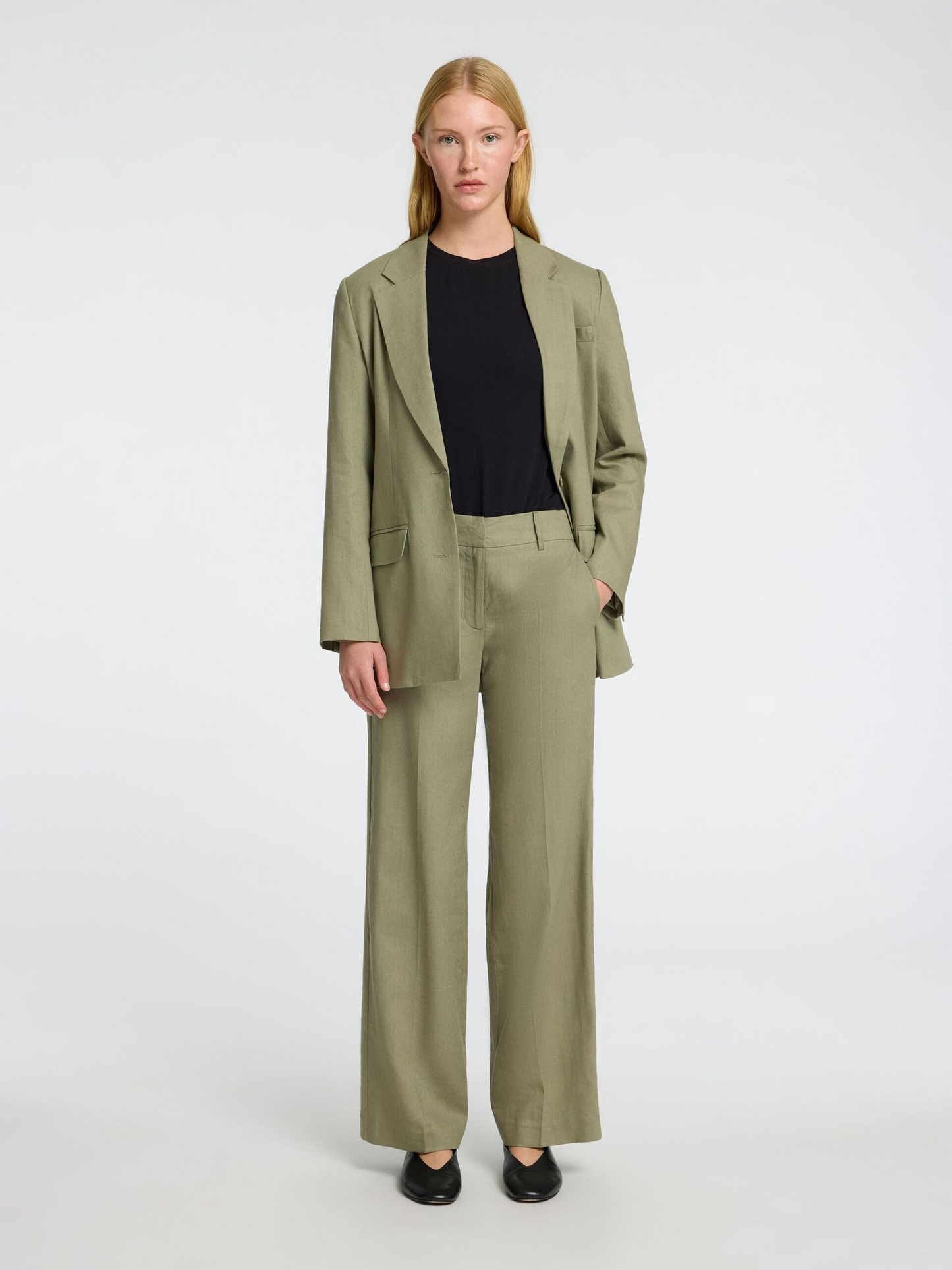 
                  
                    SLFTANIA-RITA Vetiver Wide Trousers
                  
                