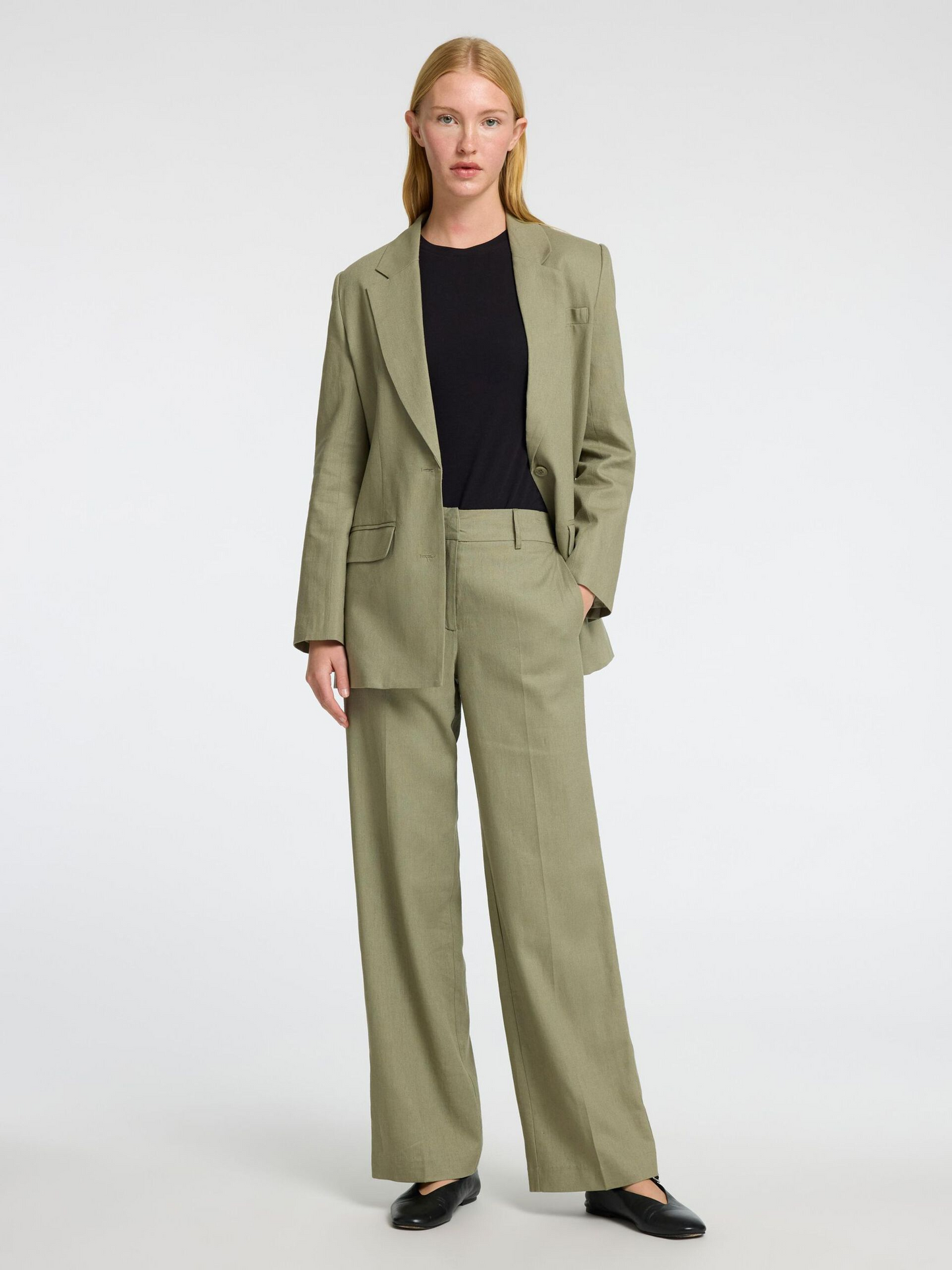 
                  
                    SLFTANIA-RITA Vetiver Wide Trousers
                  
                