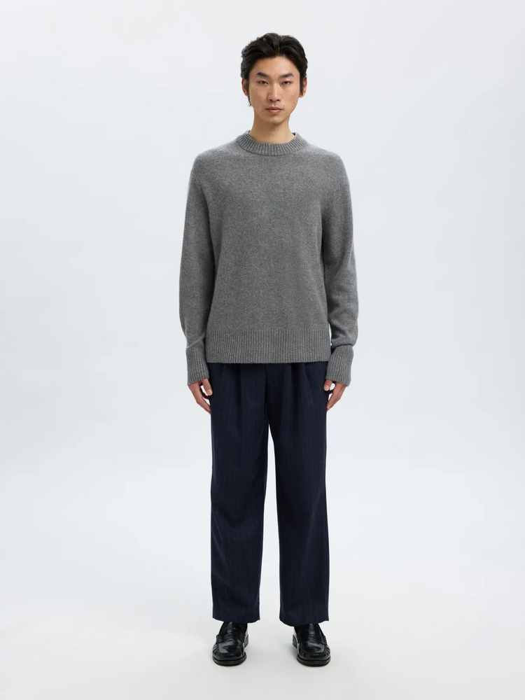 
                  
                    SLHCALLE Medium Grey Melange Relaxed Cashmere Crew Neck Jumper
                  
                