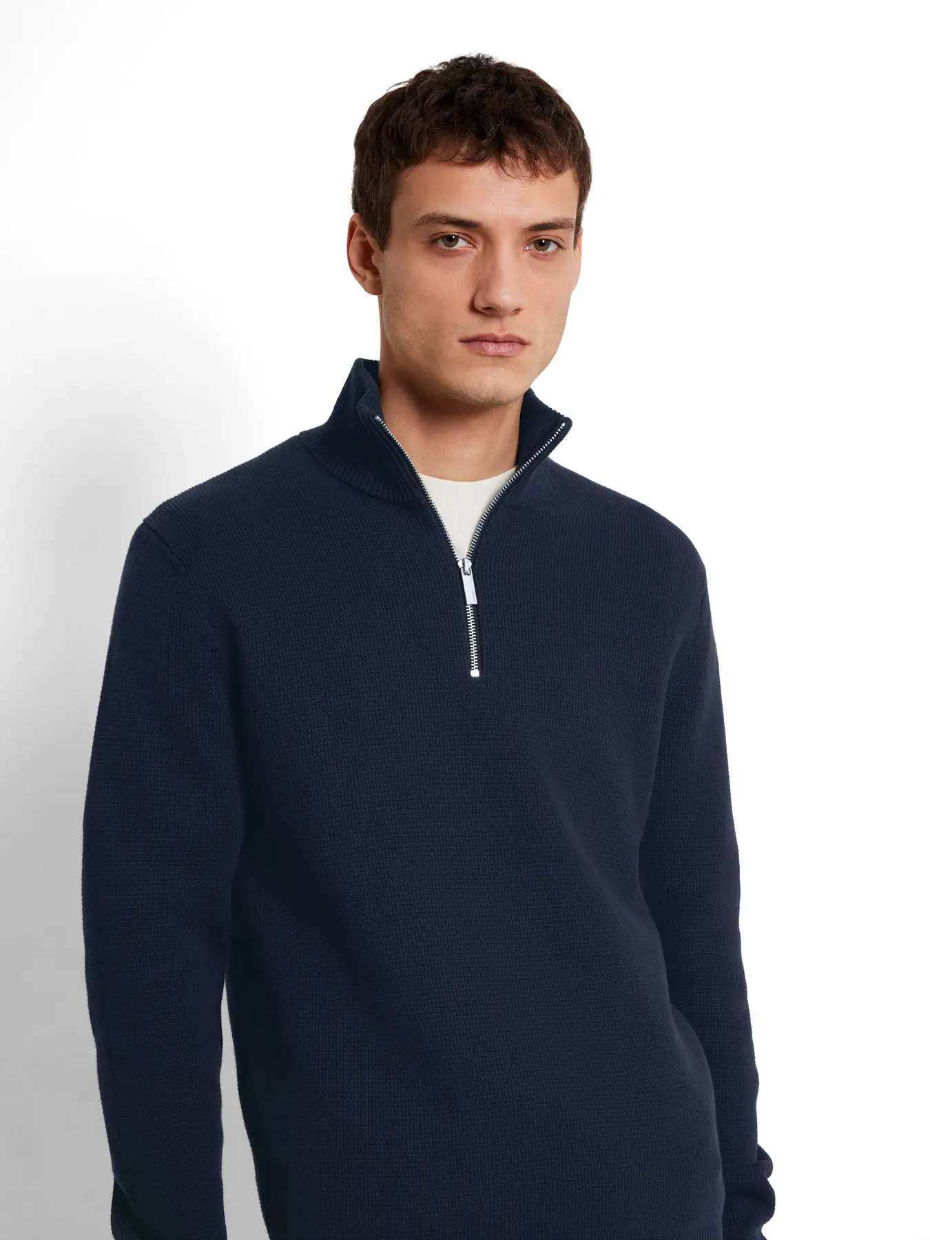 
                  
                    SLHDANE – Sky Captain – Strickpullover mit halbem Reißverschluss
                  
                