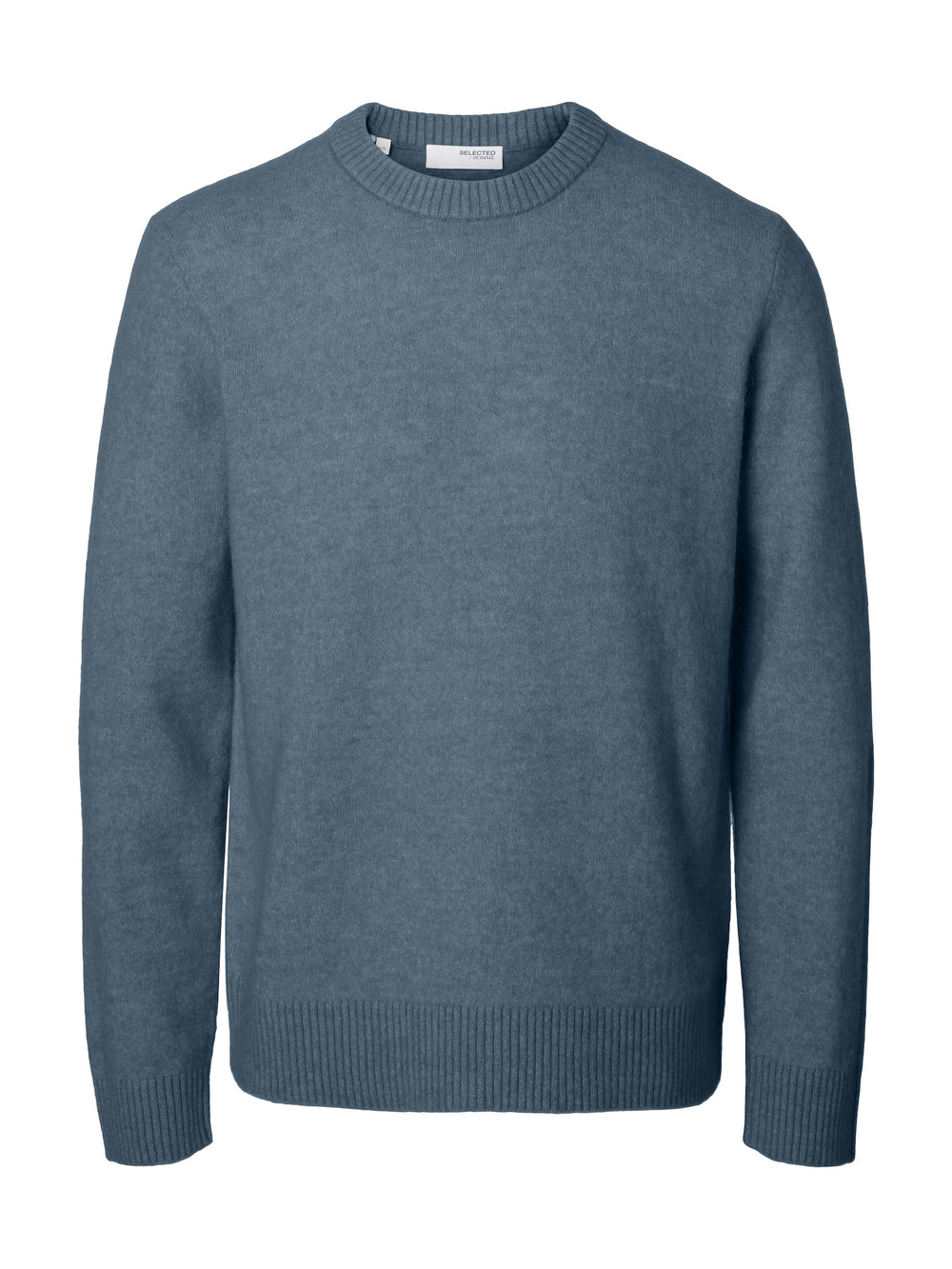 SLHRAI Blue Mirage Melange Knit Crew Neck Jumper