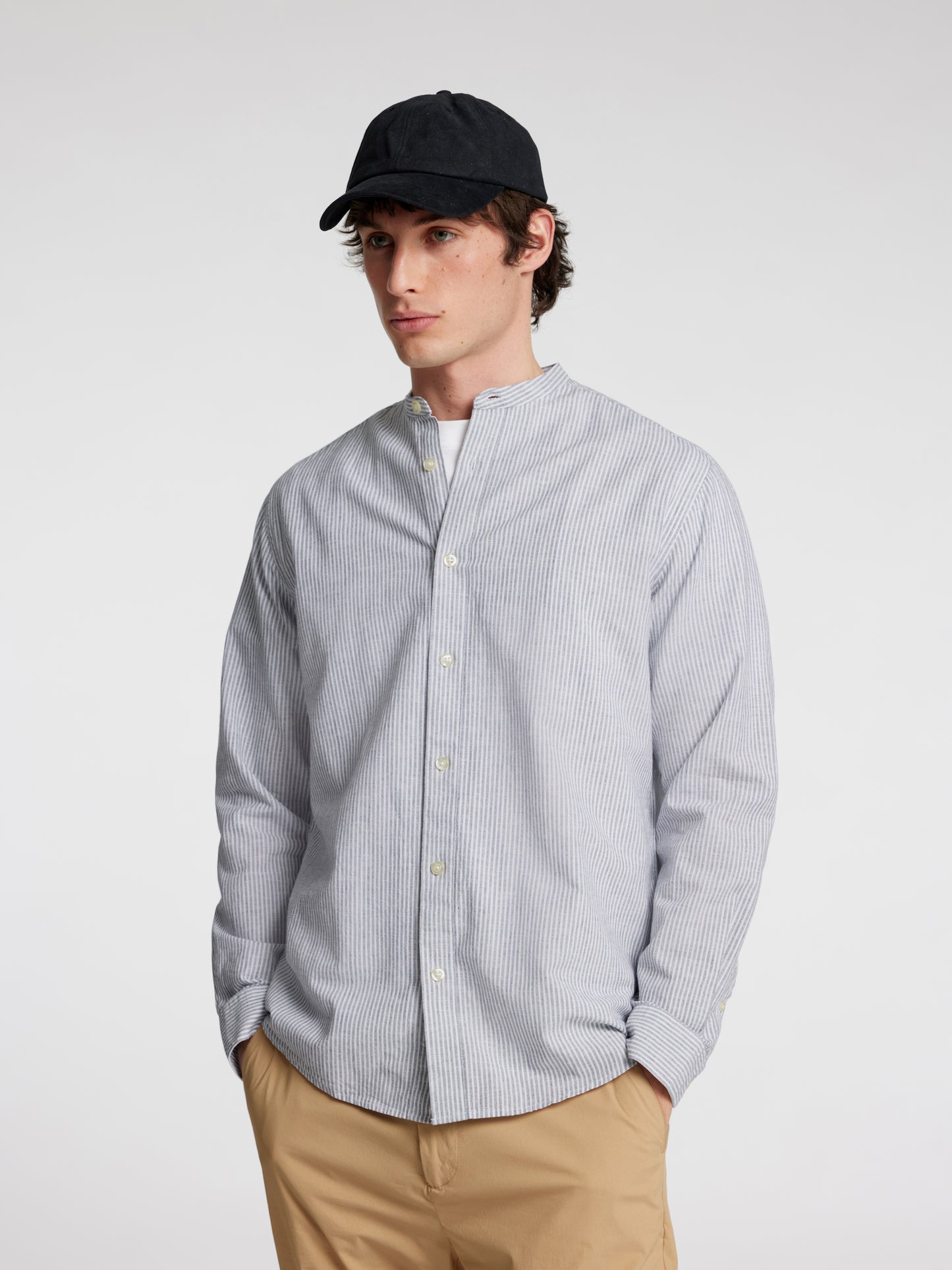 
                  
                    SLHREGSUN  Bright White  Longsleeve Thin Stripes Shirt
                  
                
