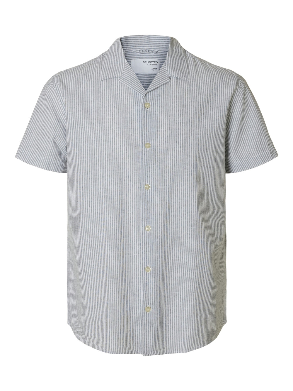 SLHREGSUN  Bright White  Short Sleeve Thin Stripes Shirt