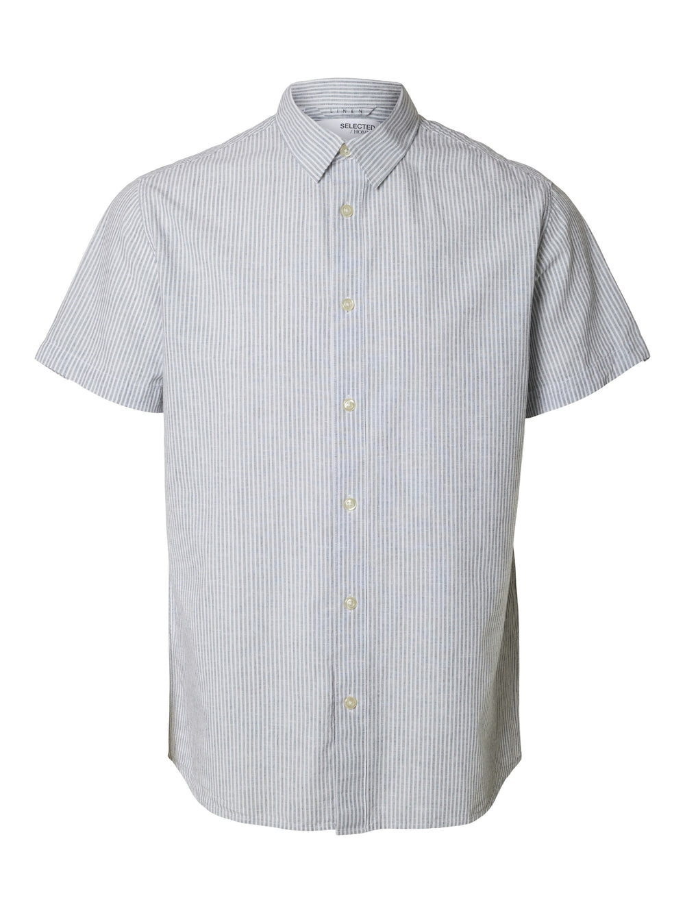 SLHREGSUN  Bright White  Short Sleeve Thin Stripes Shirt