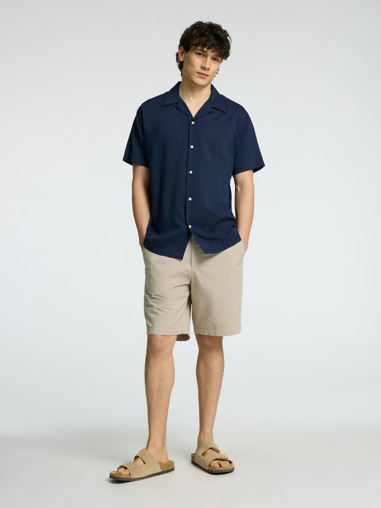 
                  
                    SLHREGULAR-KARL  Pure Cashmere  Seersucker Shorts
                  
                