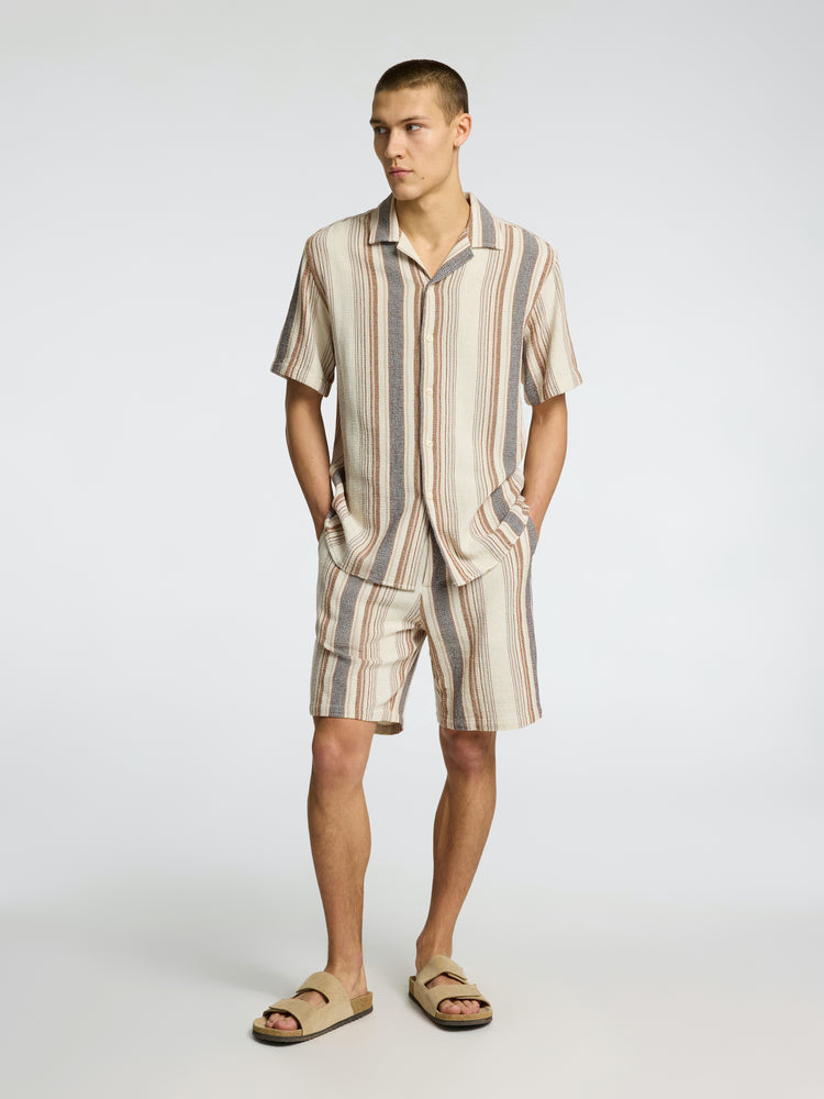 
                  
                    SLHRELAX-SAL  Egret  Short Sleeve Multi Stripes Shirt
                  
                