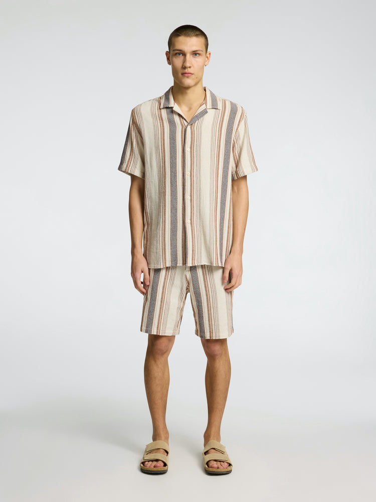 
                  
                    SLHRELAX-SAL  Egret  Short Sleeve Multi Stripes Shirt
                  
                