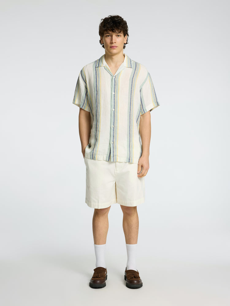 
                  
                    SLHRELAXKYLIAN  Egret  Short Sleeve Multi Stripes Shirt
                  
                