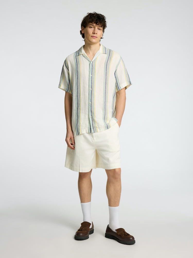 
                  
                    SLHRELAXKYLIAN  Egret  Short Sleeve Multi Stripes Shirt
                  
                