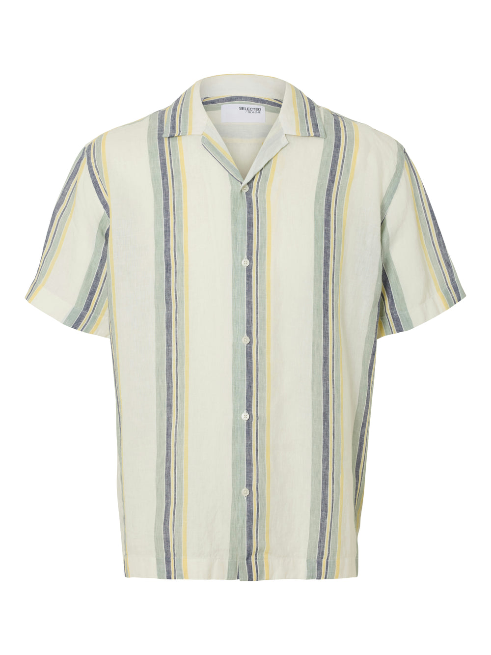 SLHRELAXKYLIAN  Egret  Short Sleeve Multi Stripes Shirt