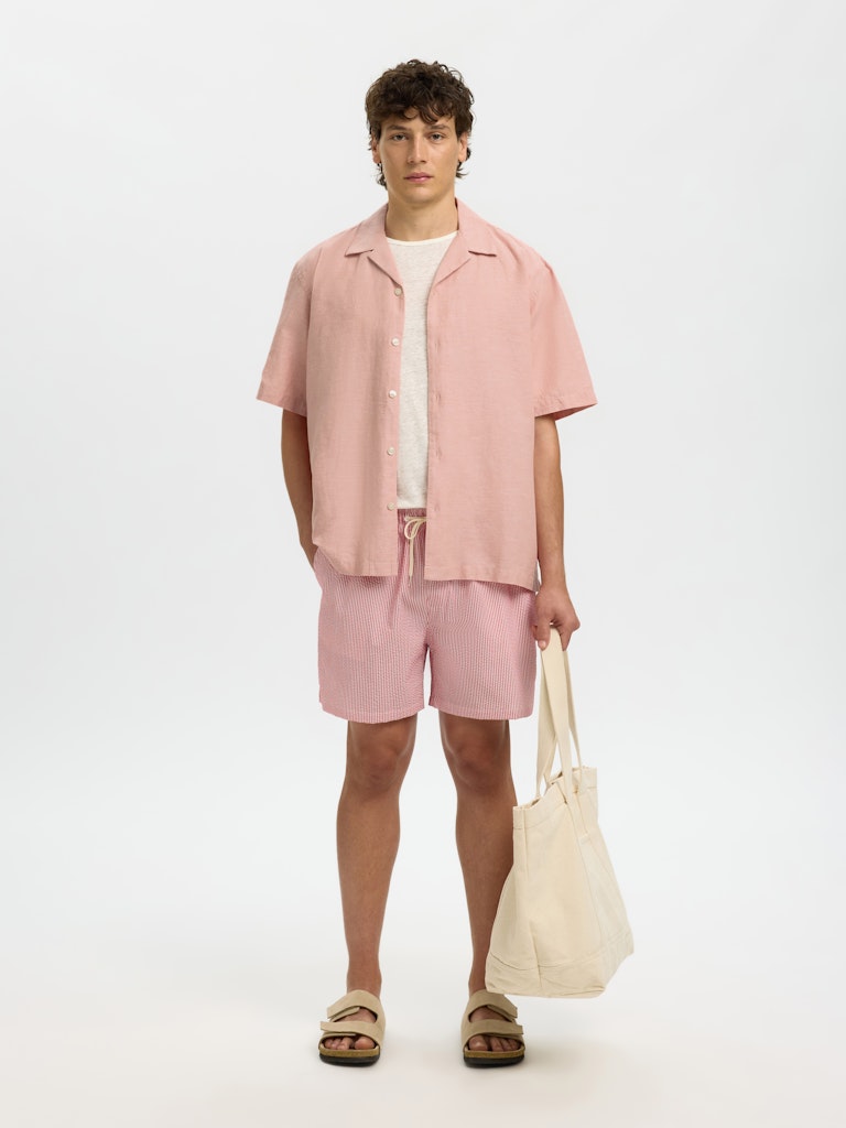 
                  
                    SLHRLXCLAY Rose Dawn White Linen Shirt
                  
                